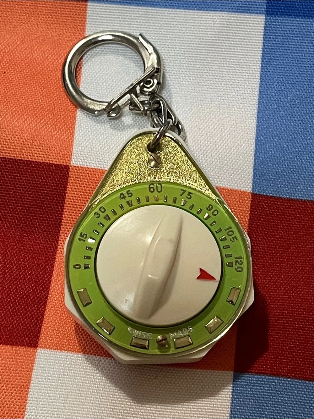 Green & Cream Keychain Timer Key & Card Holder – Unbranded